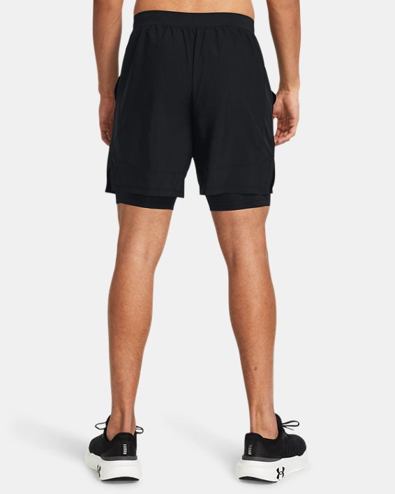 Men's UA Launch 2-in-1 7" Shorts in Black image number 1